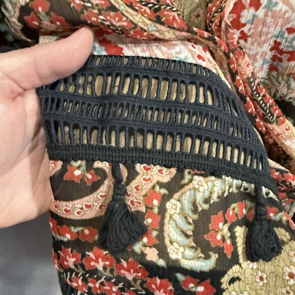 Anthropologie Ranna Gill Joss Kimono Dress Mini Paisley Boho Festival Size 4 - Picture 8 of 14